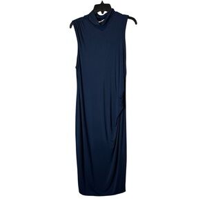 Good American Navy Sleeveless Midi Dress Size 5 (XXL)